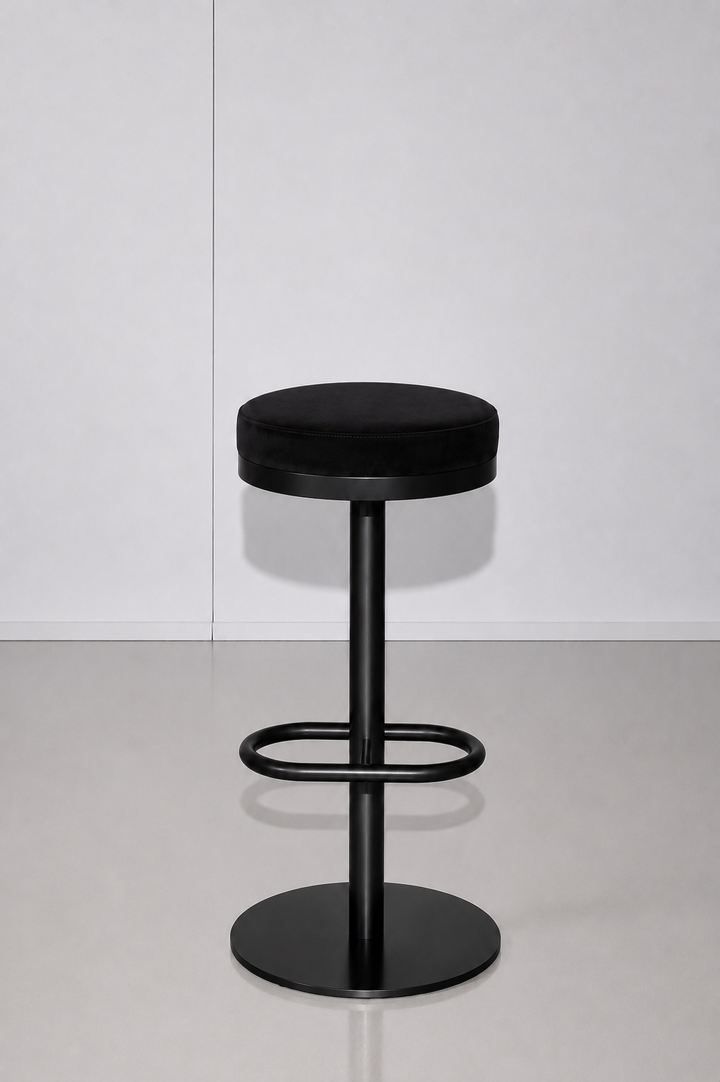 Mila Black Stool - Black Velvet