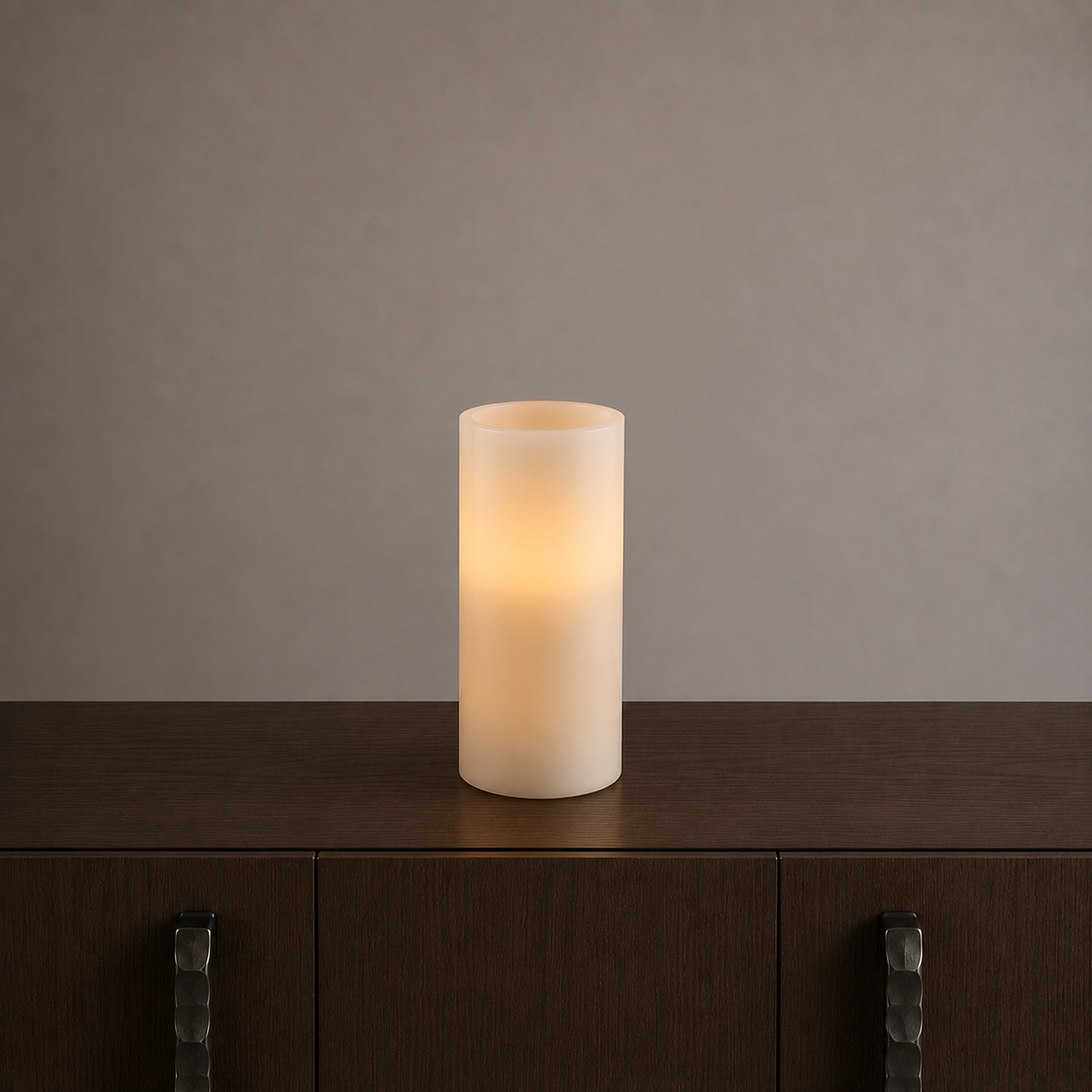 LED Real Wax Pillar Candles - 7cm Dia 15cm H