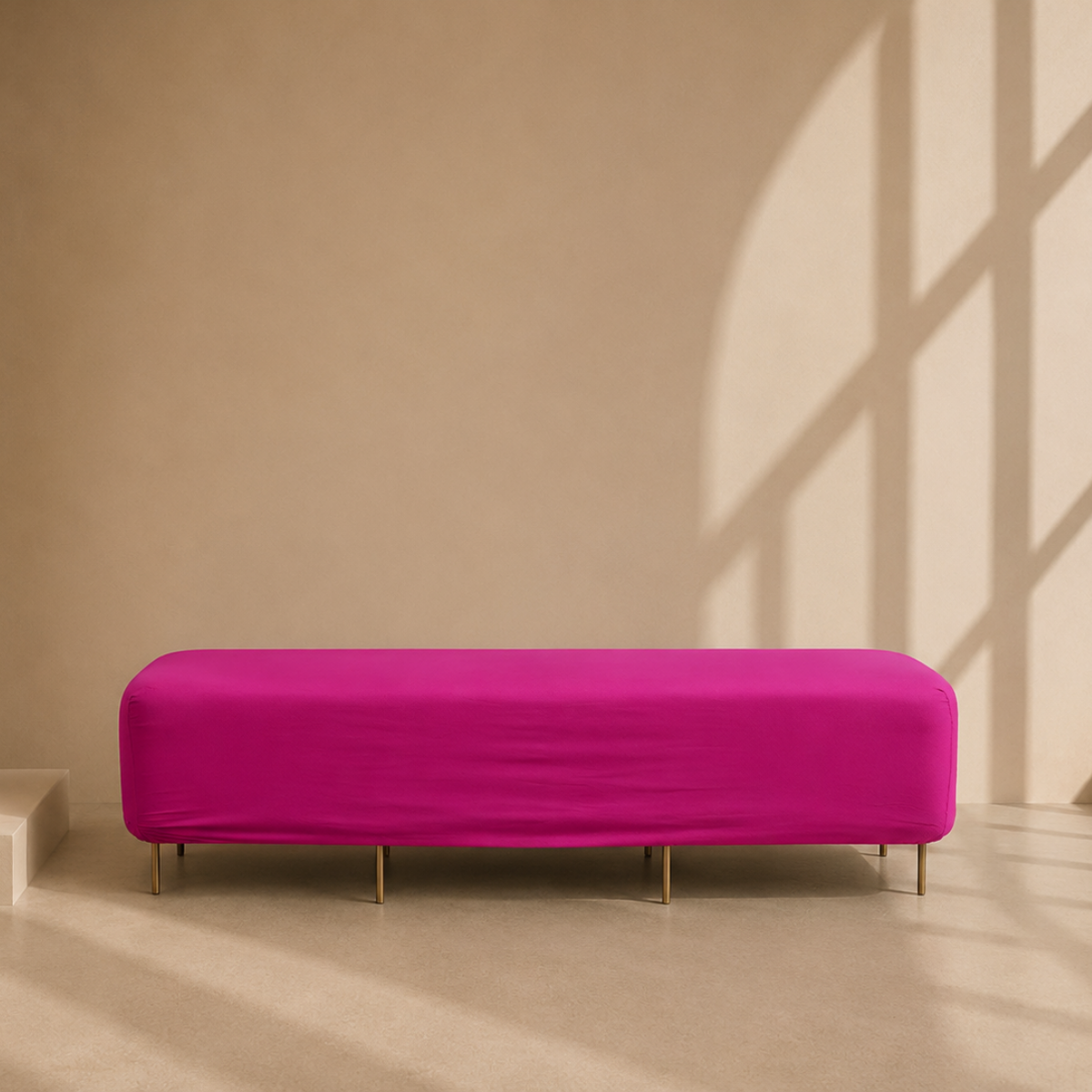 New Orleans Ottoman Bench - Magenta