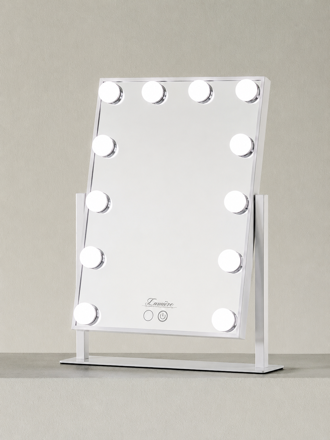 Glamour Table Top Mirror - White