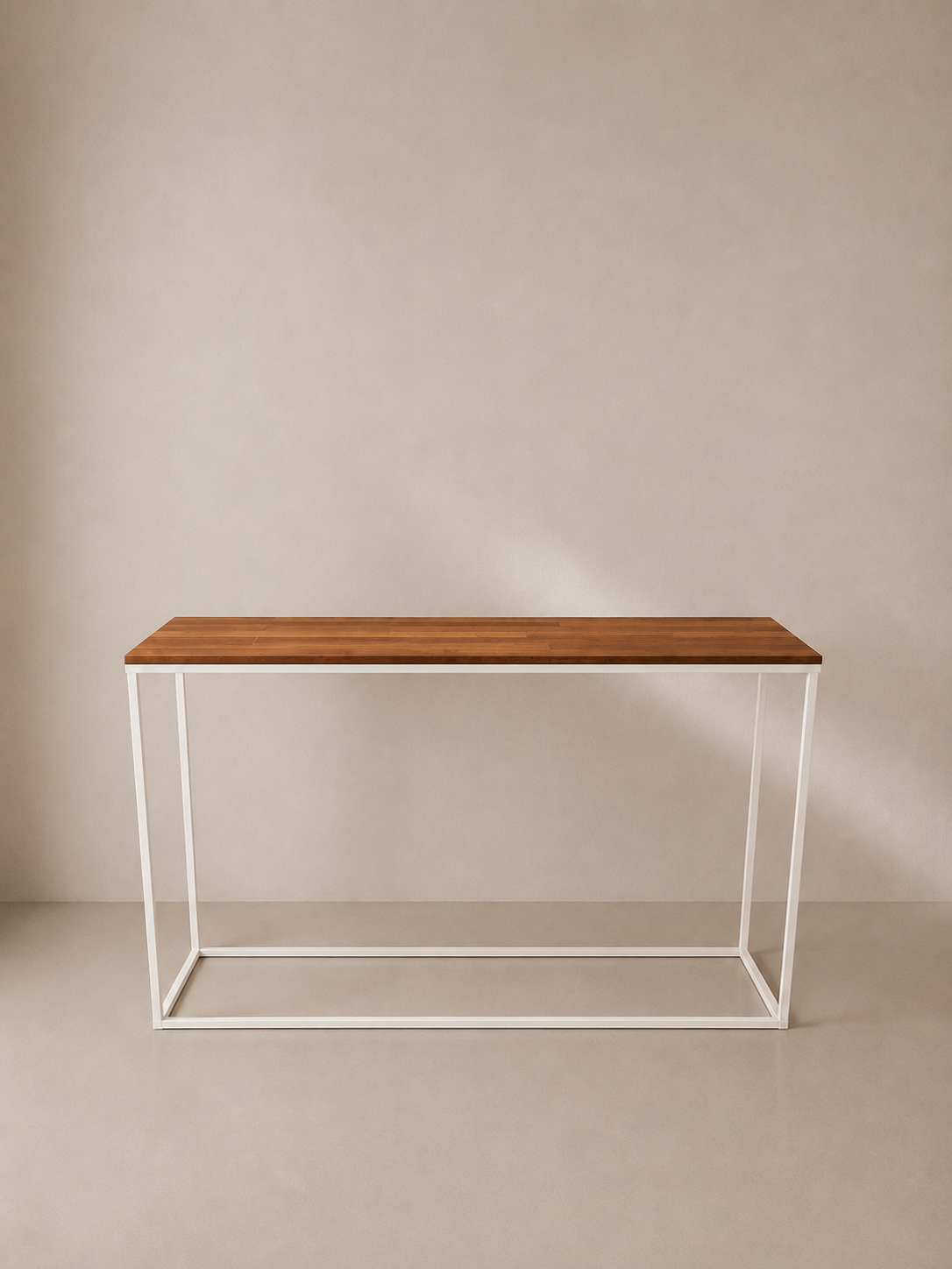 Kensington High Bar Bench - White with Walnut Timber Top