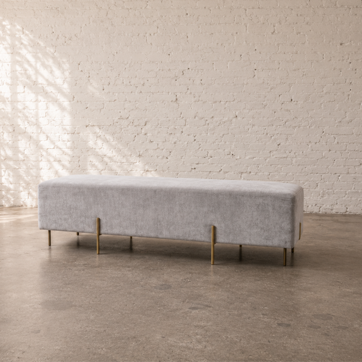 Manhattan Ottoman Bench - Dove Grey
