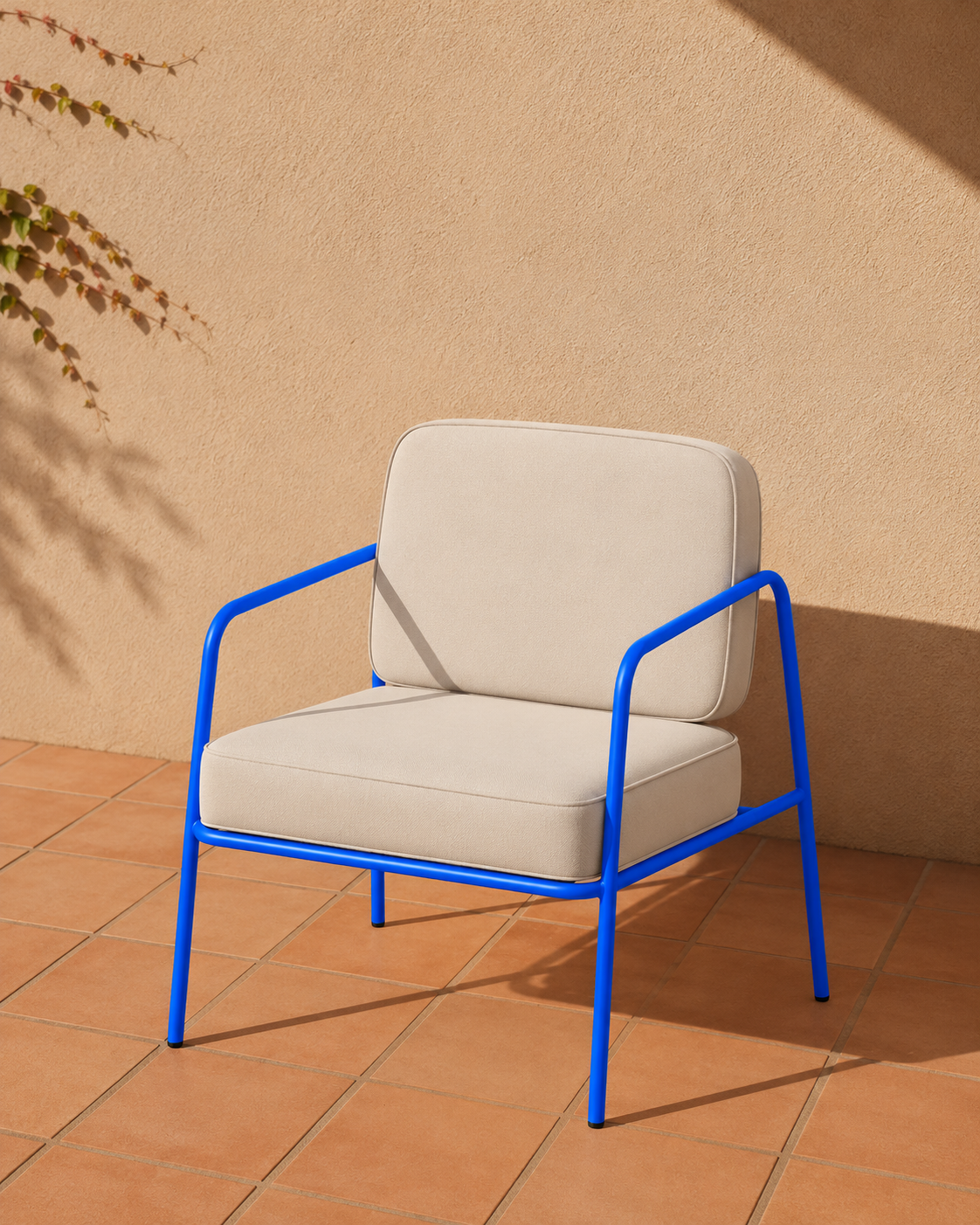 Bella - Armchair - Blue Frame - Stone.png