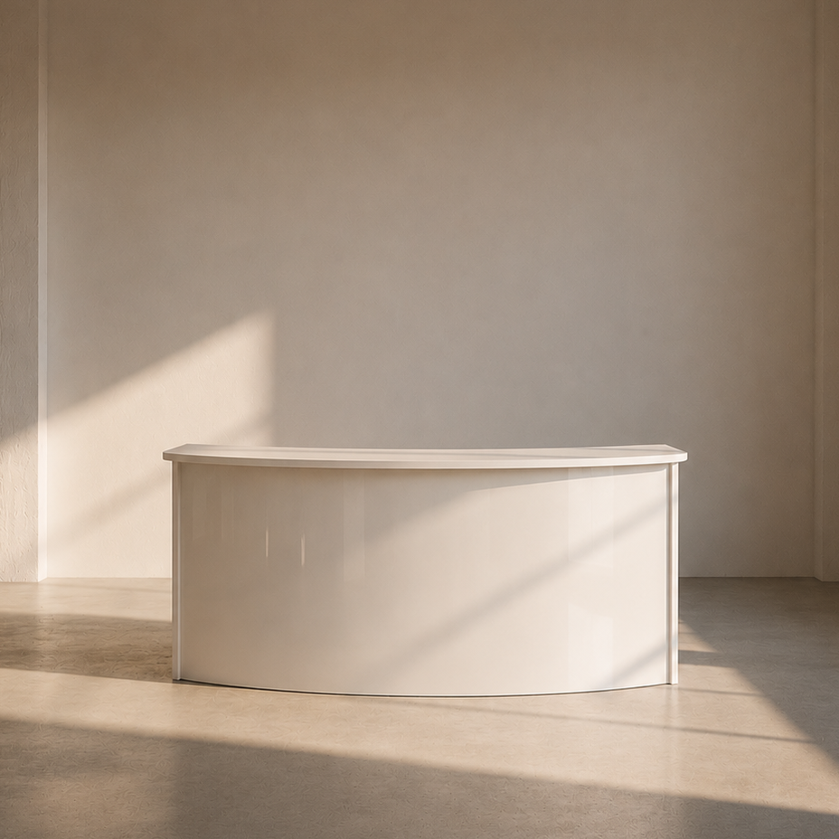 Verona High Gloss Curved Bridal Table - White