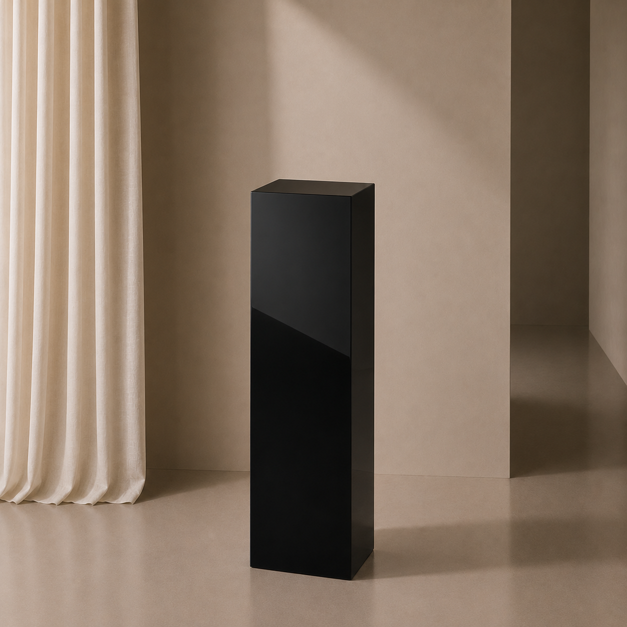Black Gloss Acrylic Plinth - 90cm