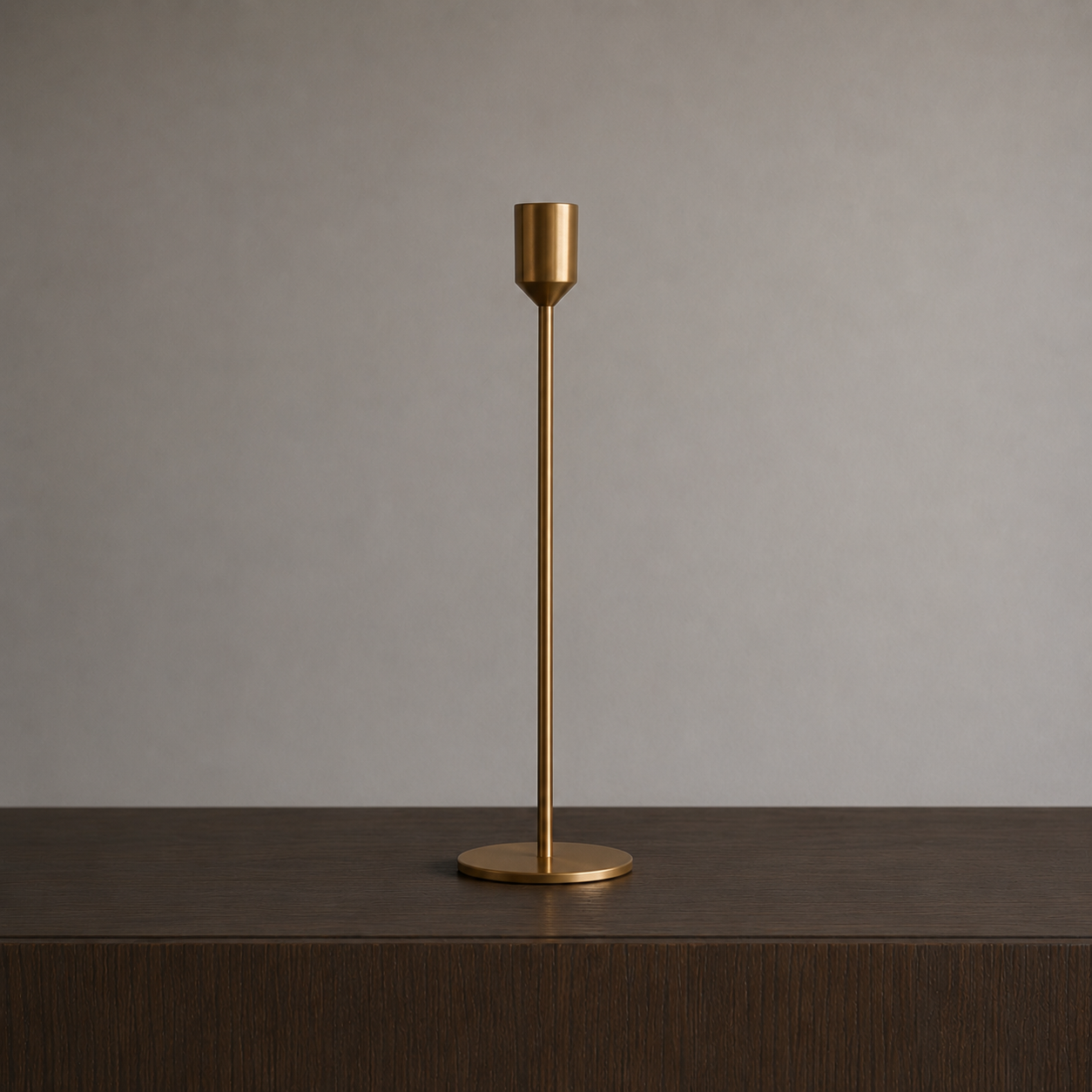 Taper Candle Holder - Brushed Gold - 31cm H