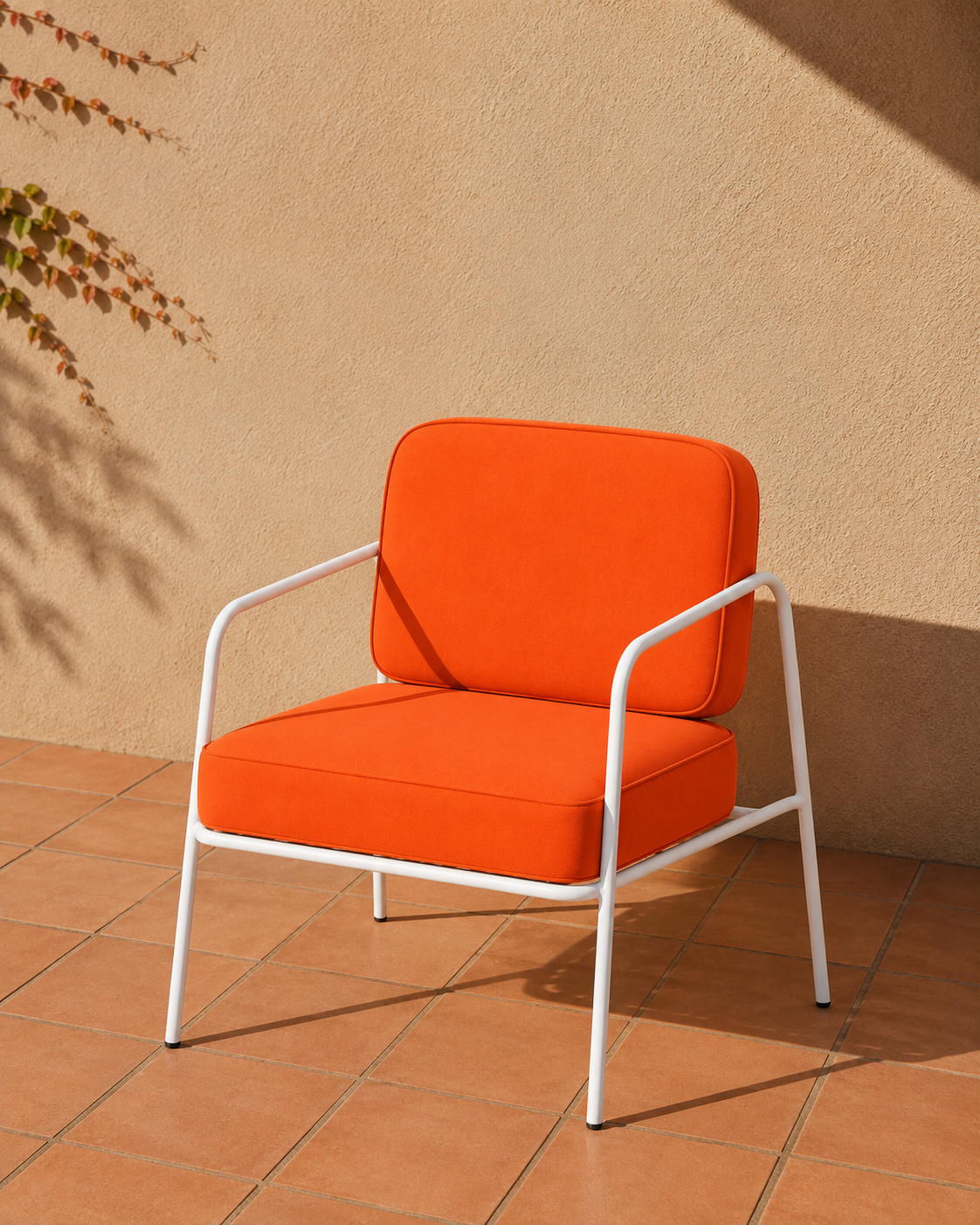 Bella - Armchair - White Frame - Saffron.png
