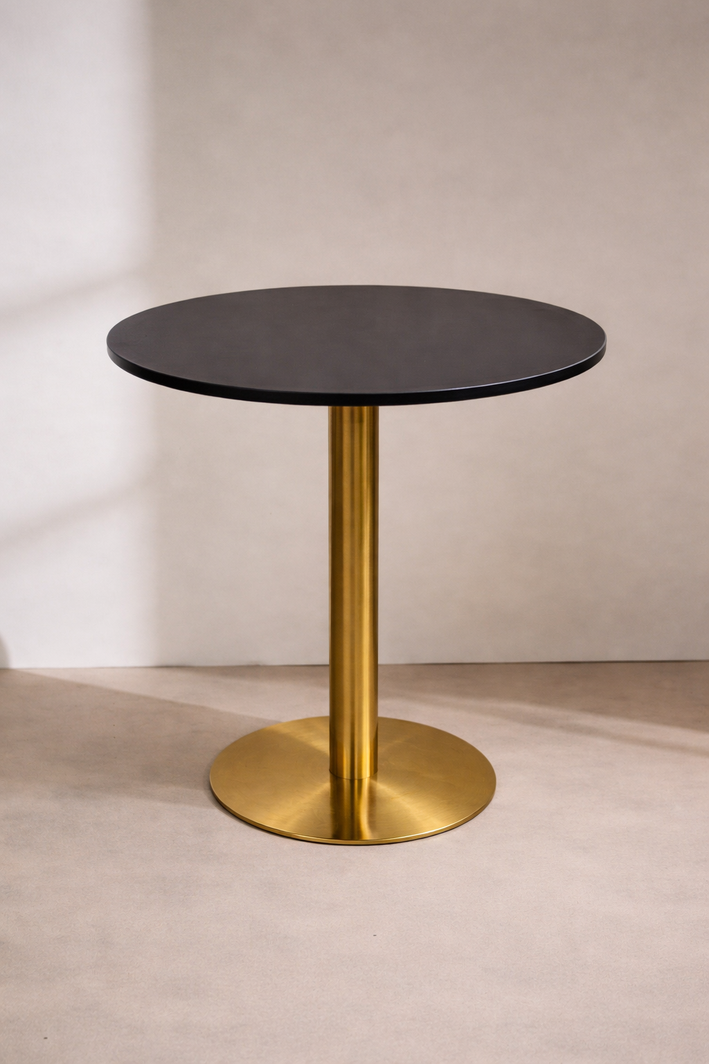 Brooklyn Cafe Table - Gold Frame with Black Top