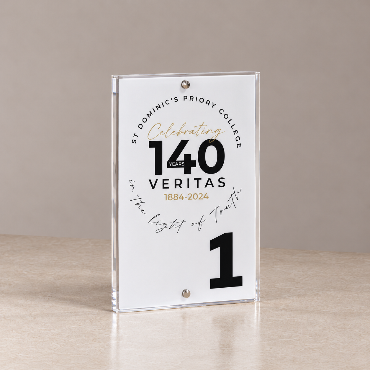Acrylic Display Holder / Table Number - Clear