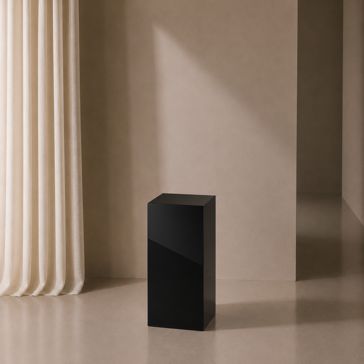 Black Gloss Acrylic Plinth - 50cm