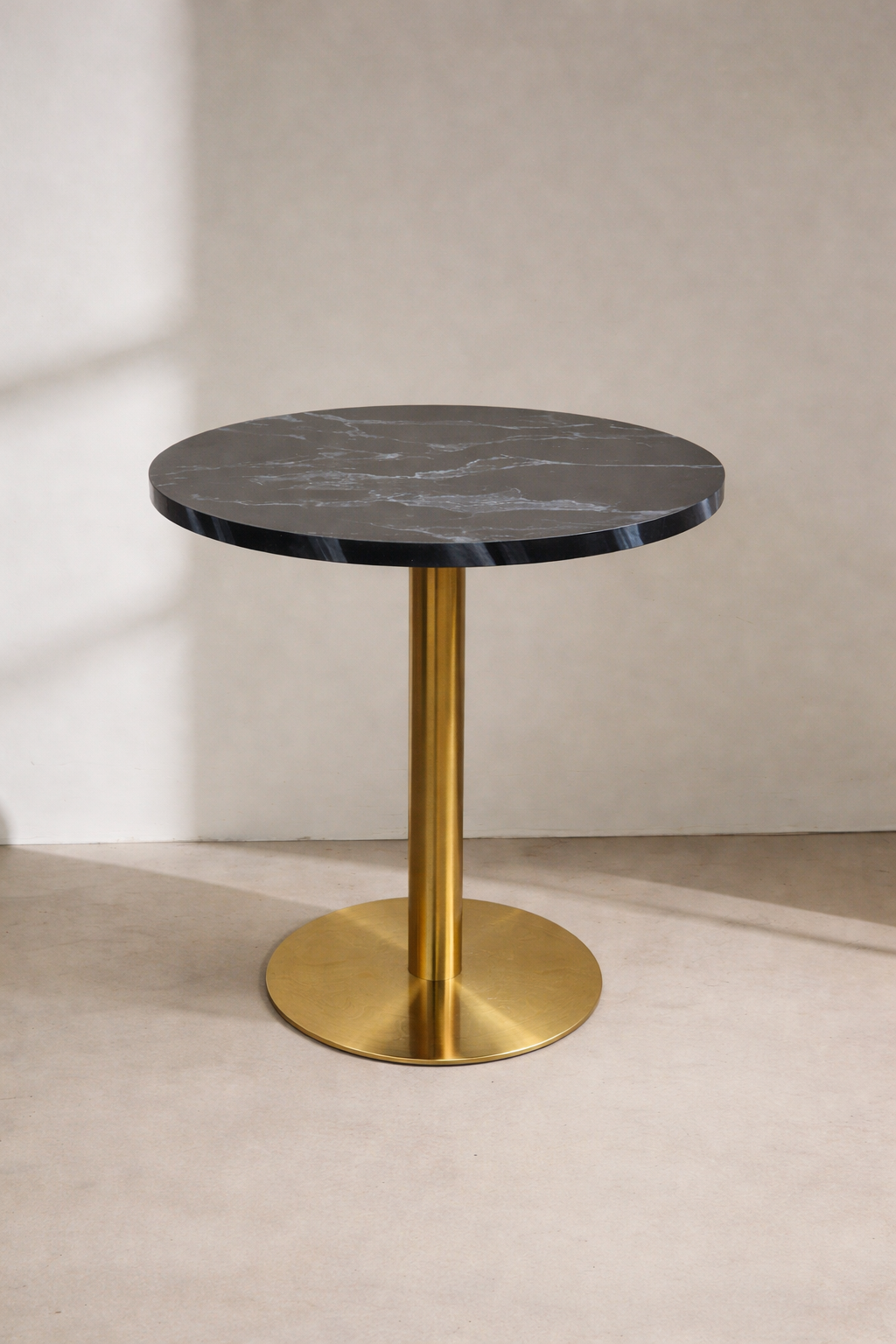 Brooklyn Cafe Table - Gold Frame with Black Marble Top