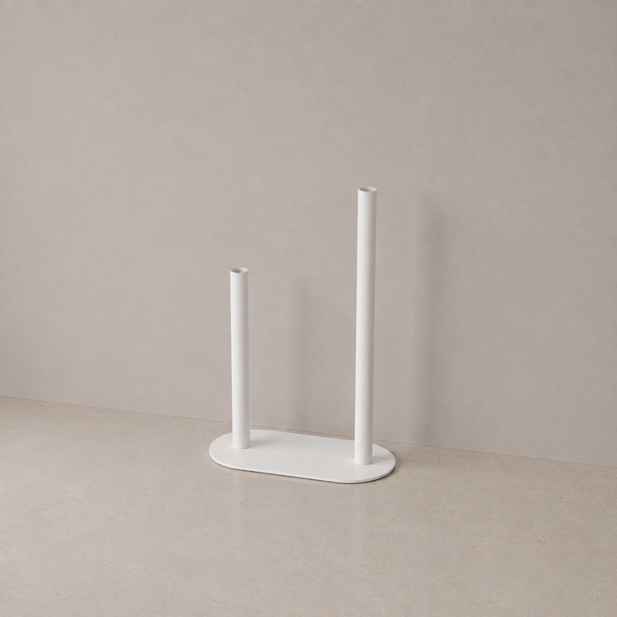 Alfredo Metal Duo Straight Stem Vase - White