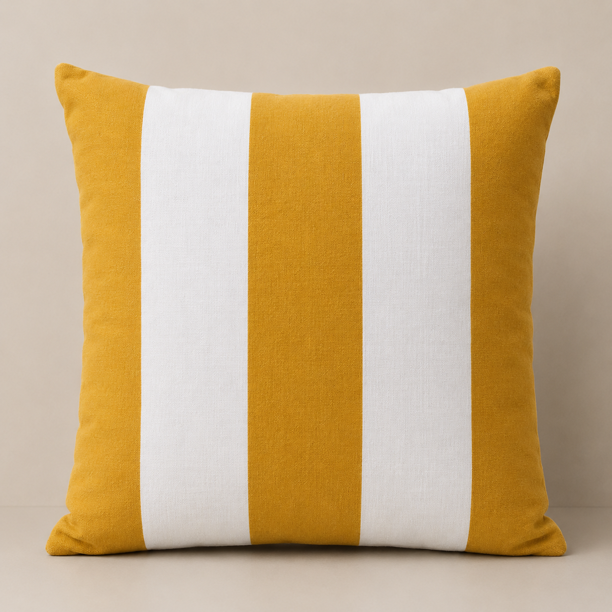 Cushion - Mustard & White Stripe