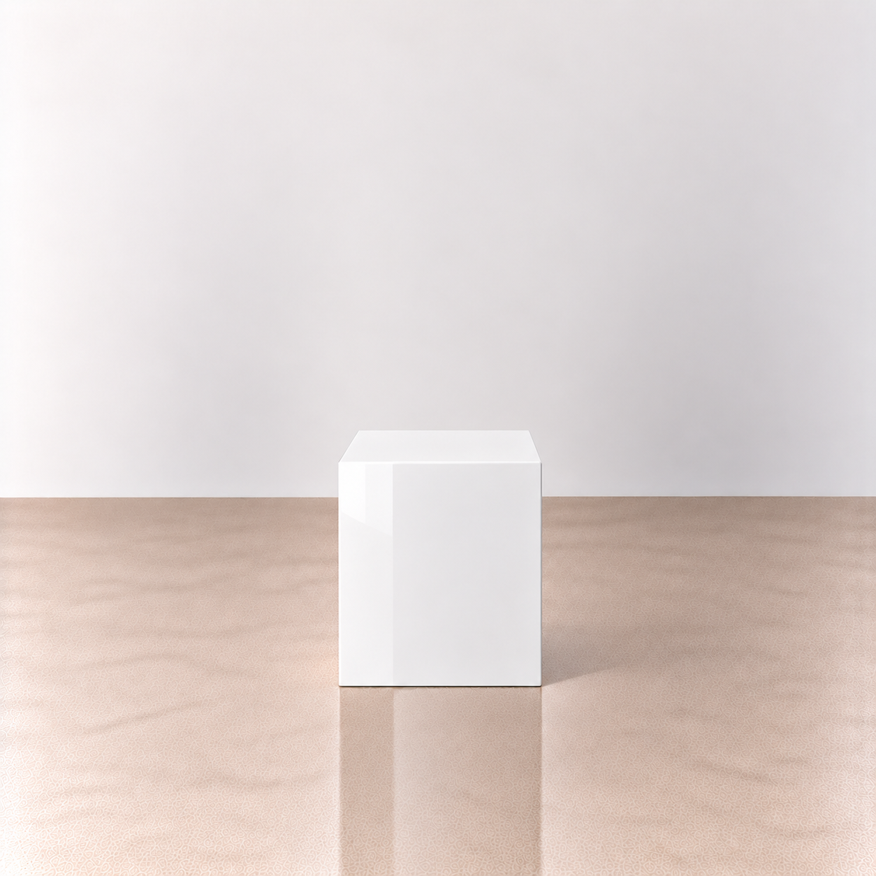 White Gloss Acrylic Plinth - 50cm H