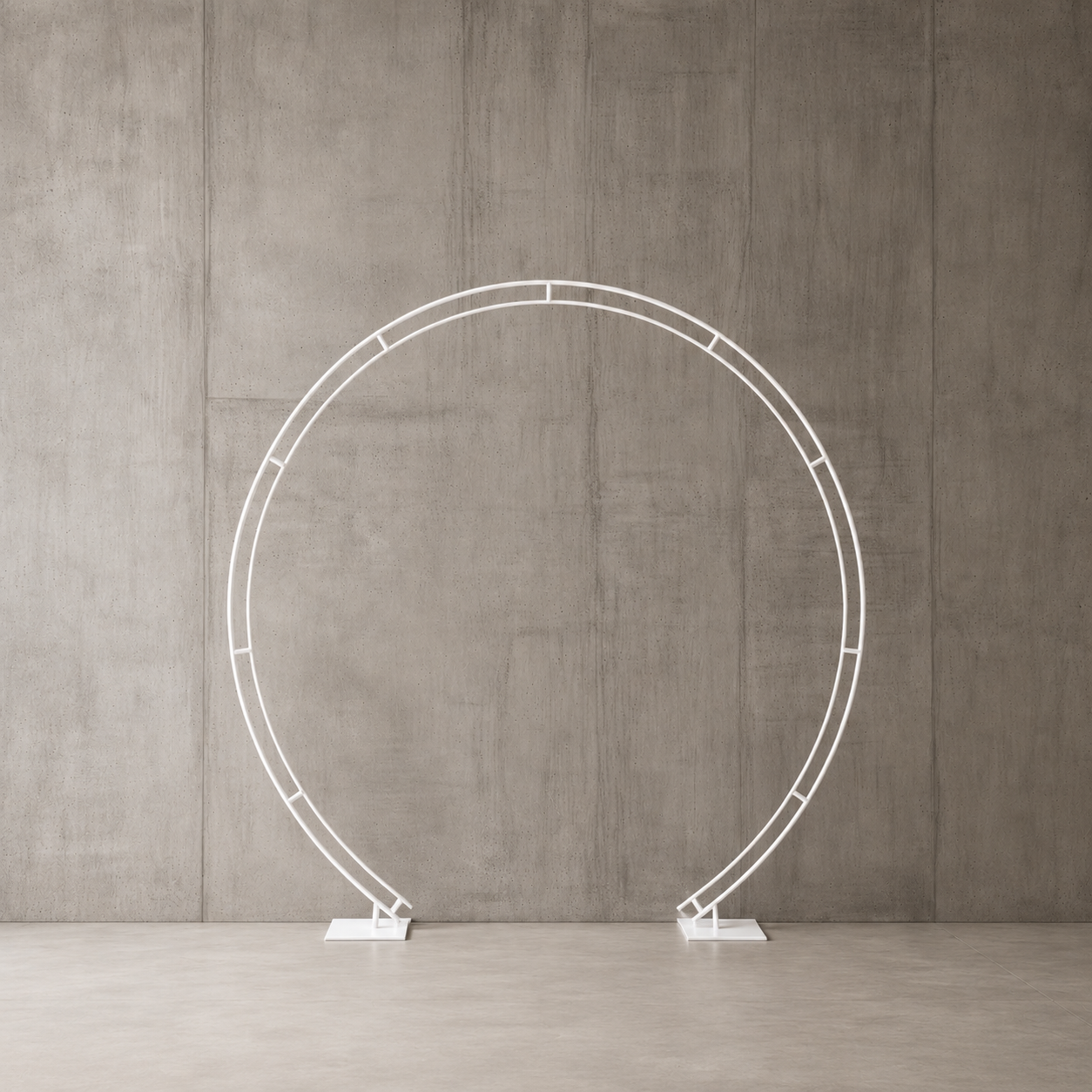 Round Metal Arch - White