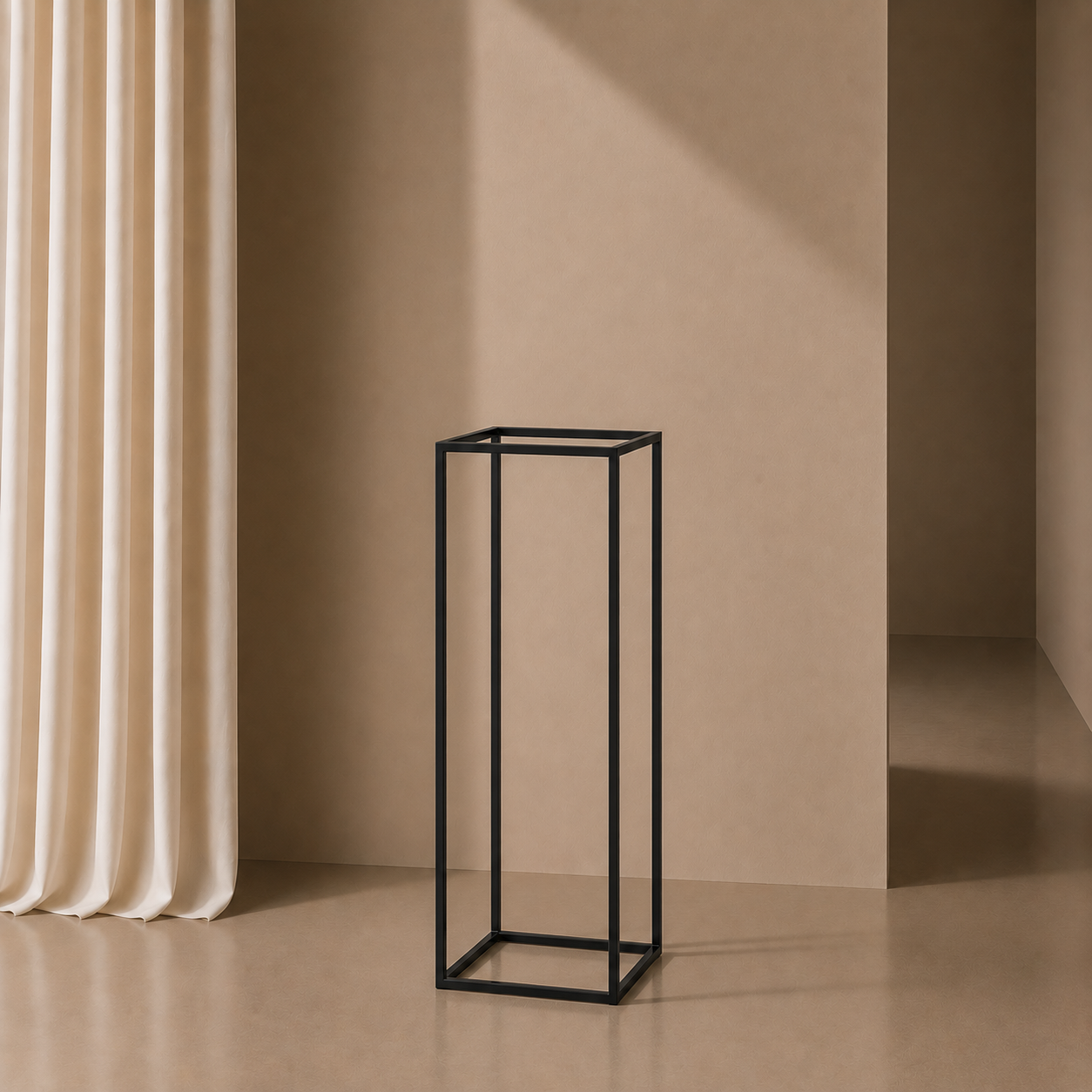 Black Metal Plinth - 90cm