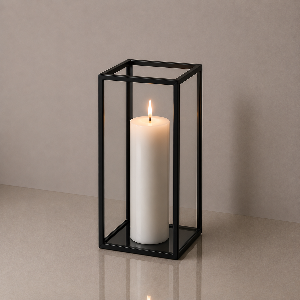 Hurricane Vase - Black Frame - 22cm H