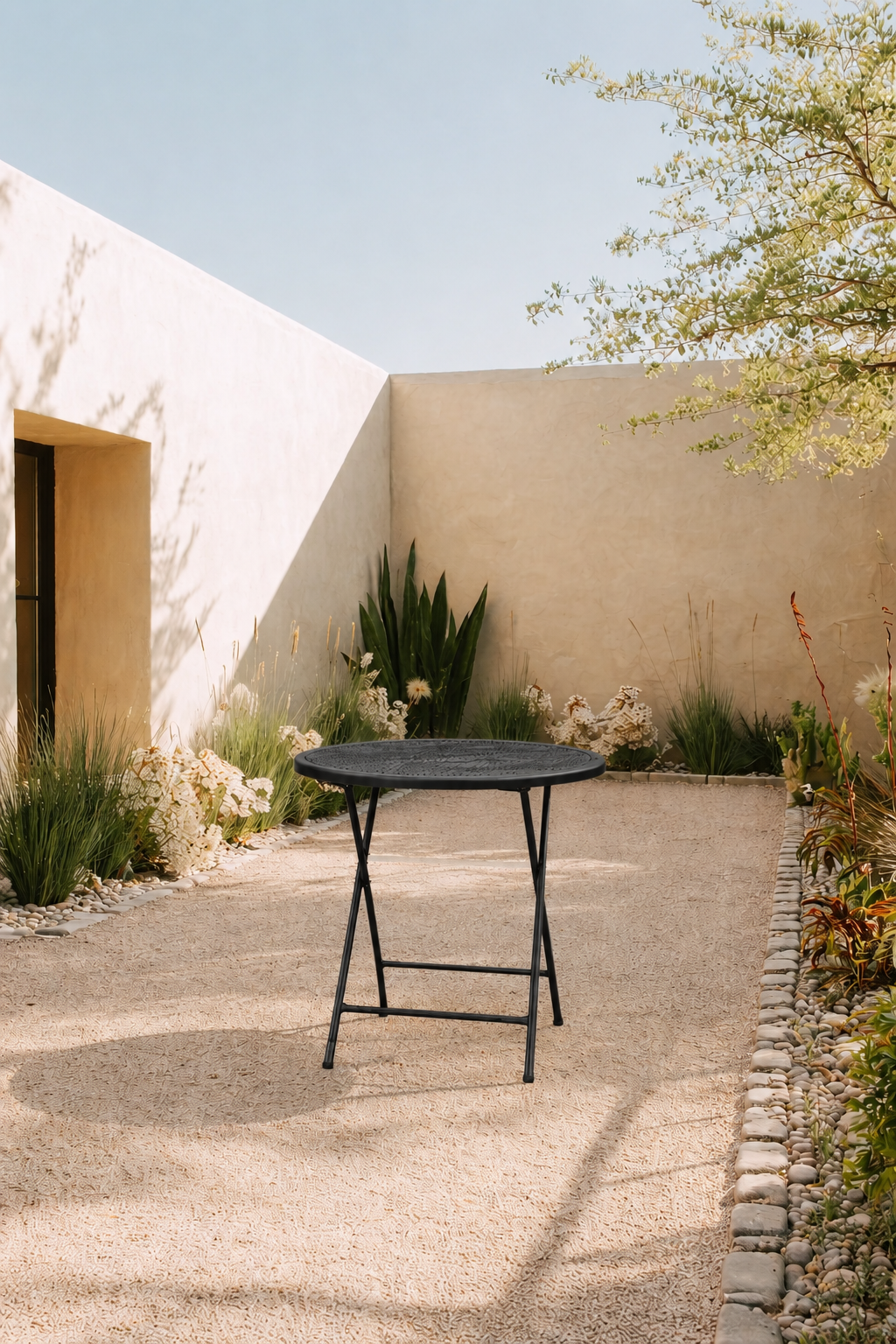 Barcelona Mesh Cafe Table - Black