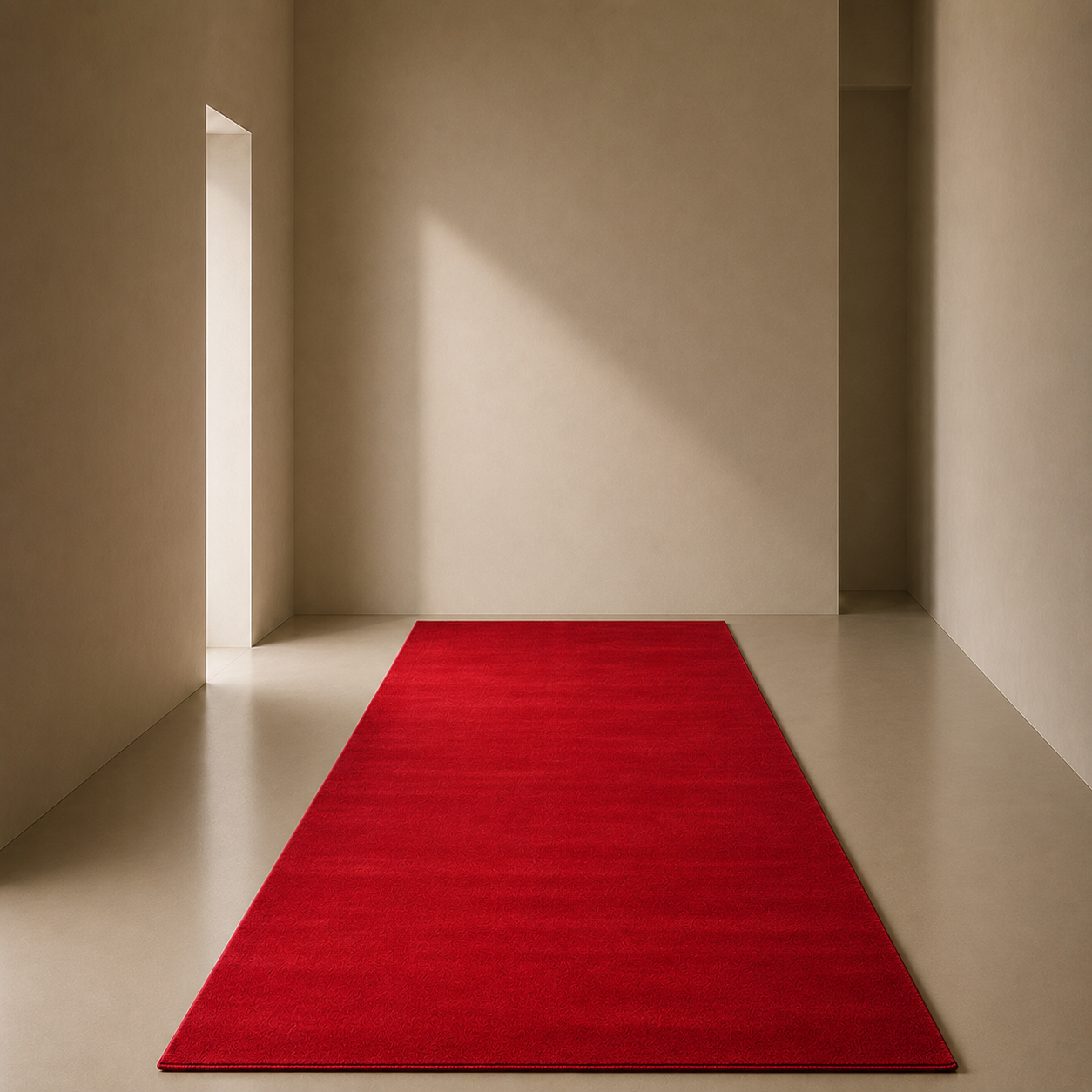 Plush Pile Carpet Runner - Red