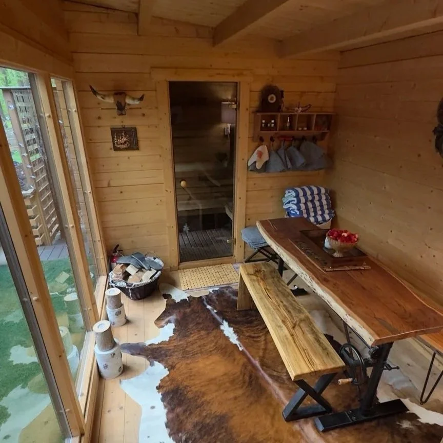 Private wood-burning sauna in Cary, North Carolina