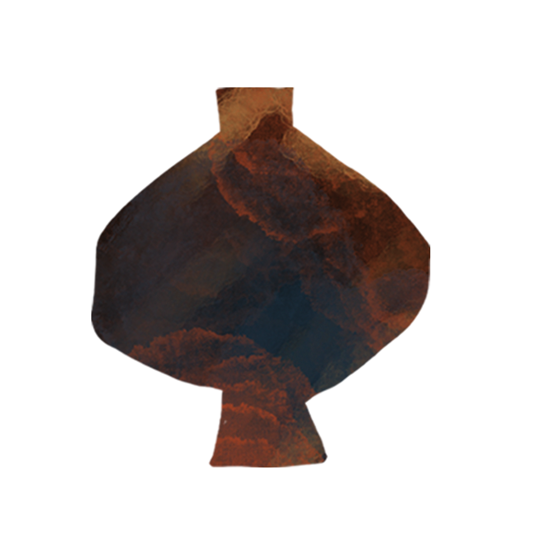 A orangic saped vase in earthy tone