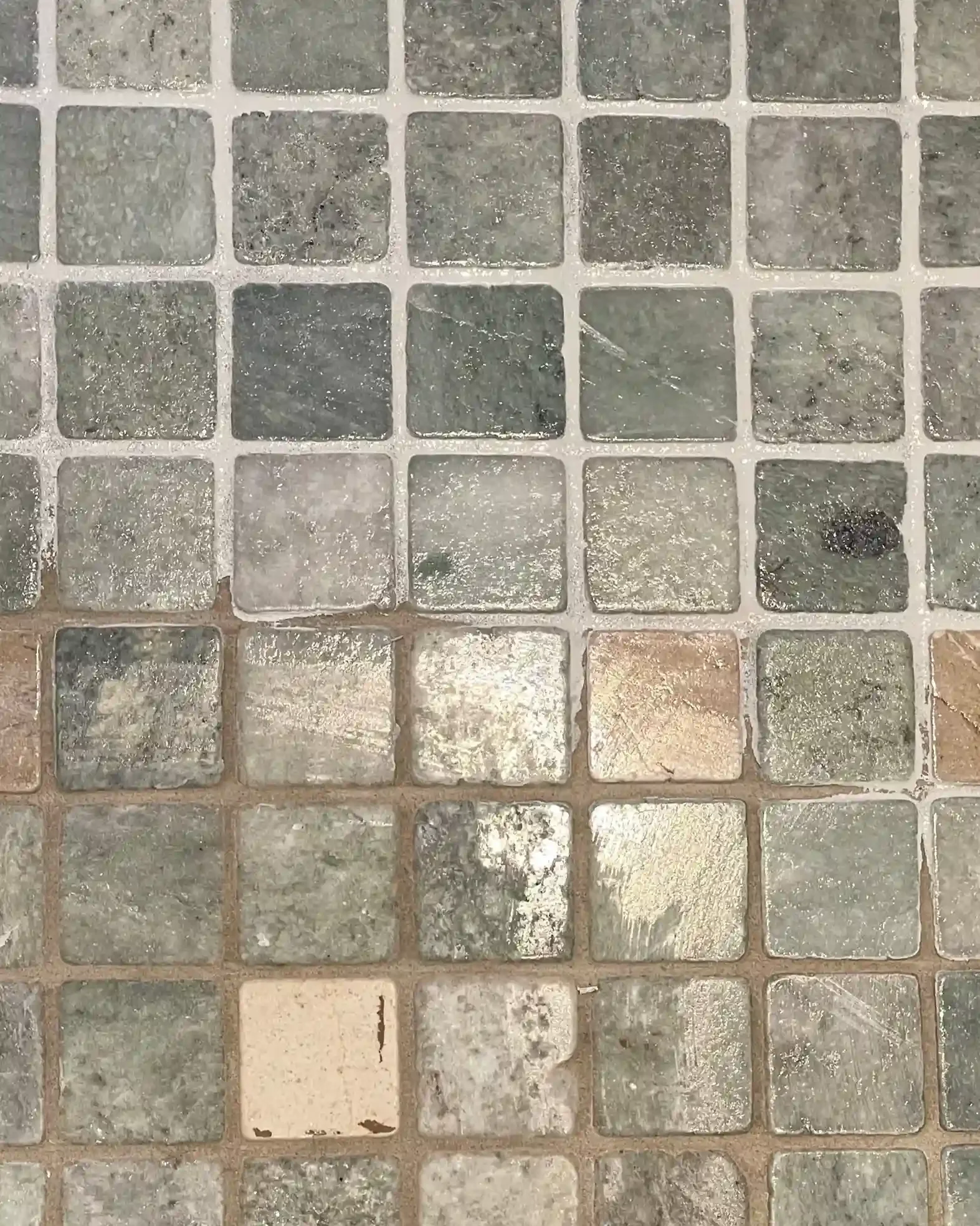 Closeup of restored commercial tiles