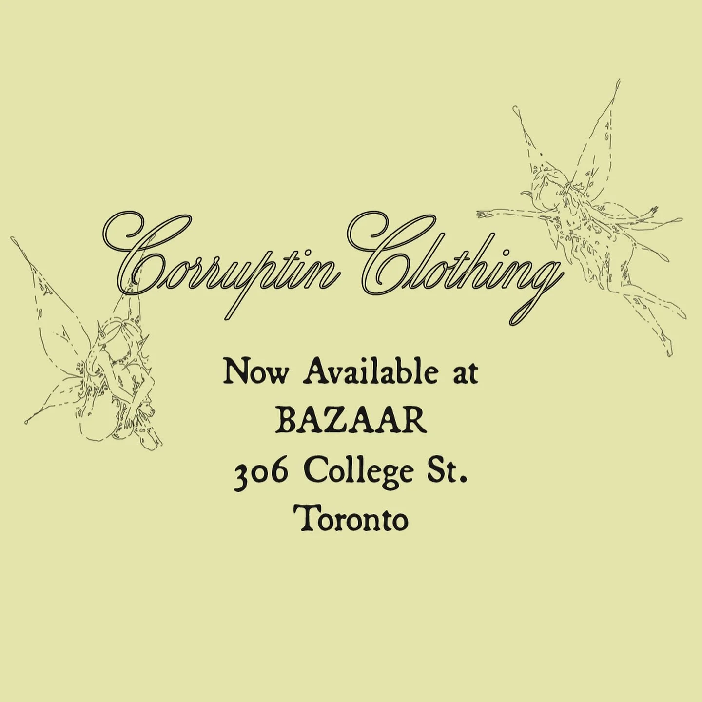 The wait is finally over, shop your favourite Corruptin pieces including The Nyla Pants, The Nyla Top, Embroidered Tops, Vintage, Remade, and all Bikini&rsquo;s at @bazaar.toronto along with tons of local artists and vintage vendors 🪩✨

Tuesday-Frid