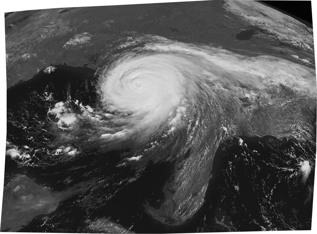 Hurricane Katrina as pictured from the NOAA satellite on August 29 2005 