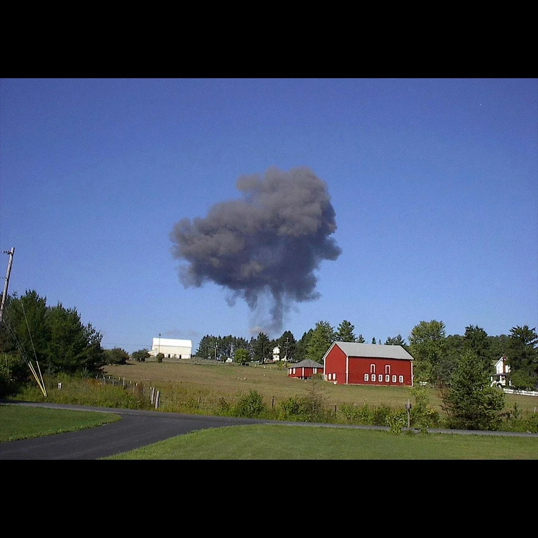 Smoke rising from crash site 