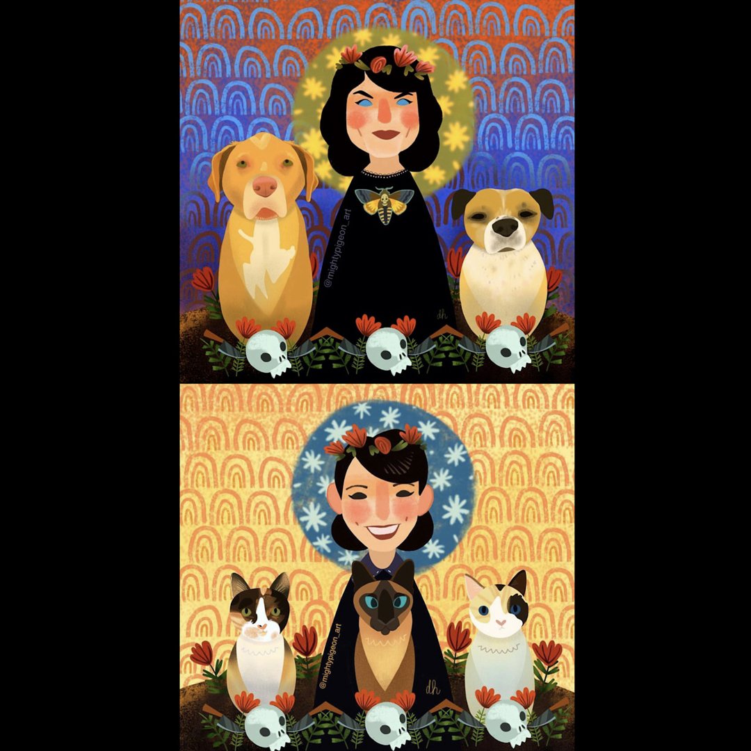 Portraits of K &amp; G by @mightypigeon_art on IG