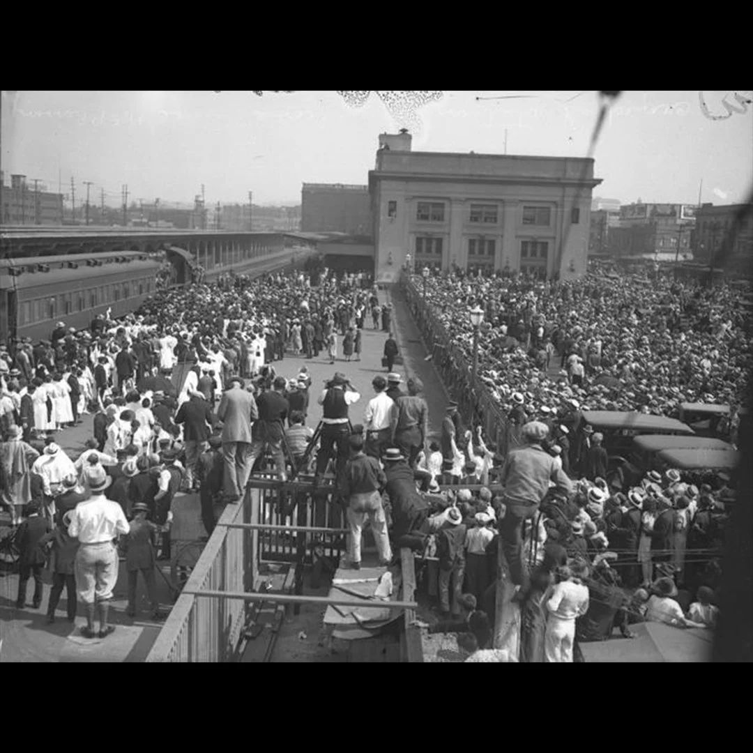 Thousands showed up to welcome the train carrying Aimee home