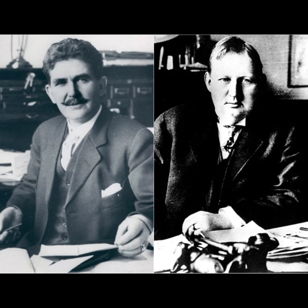 From left, Frederick G. Bonfils and Harry Tammen of the Post