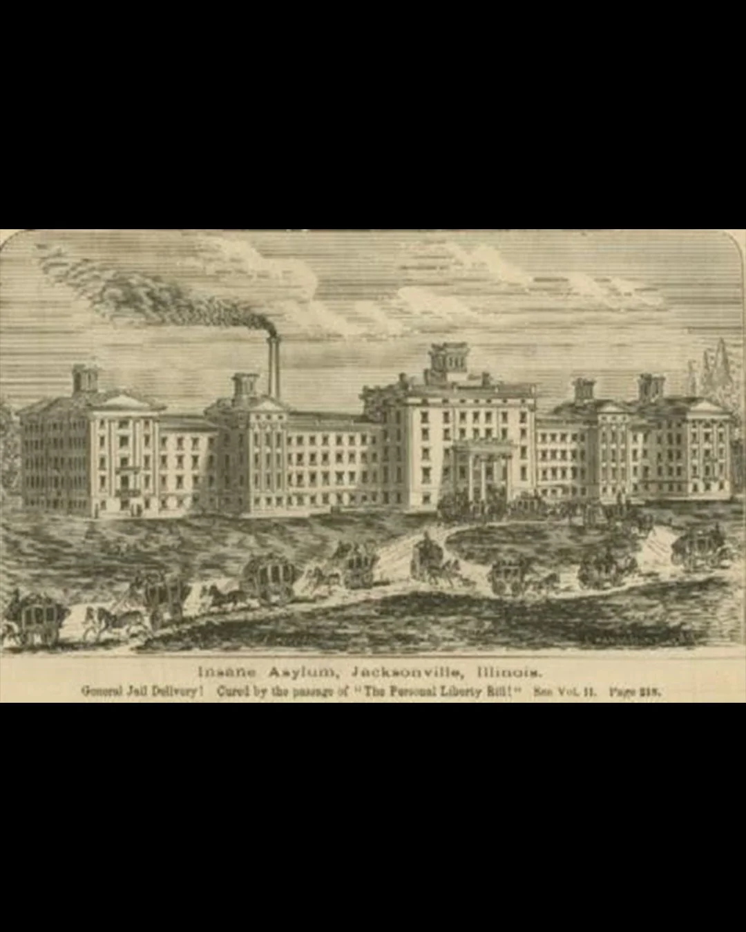 Illustration of the Illinois State Asylum and Hospital