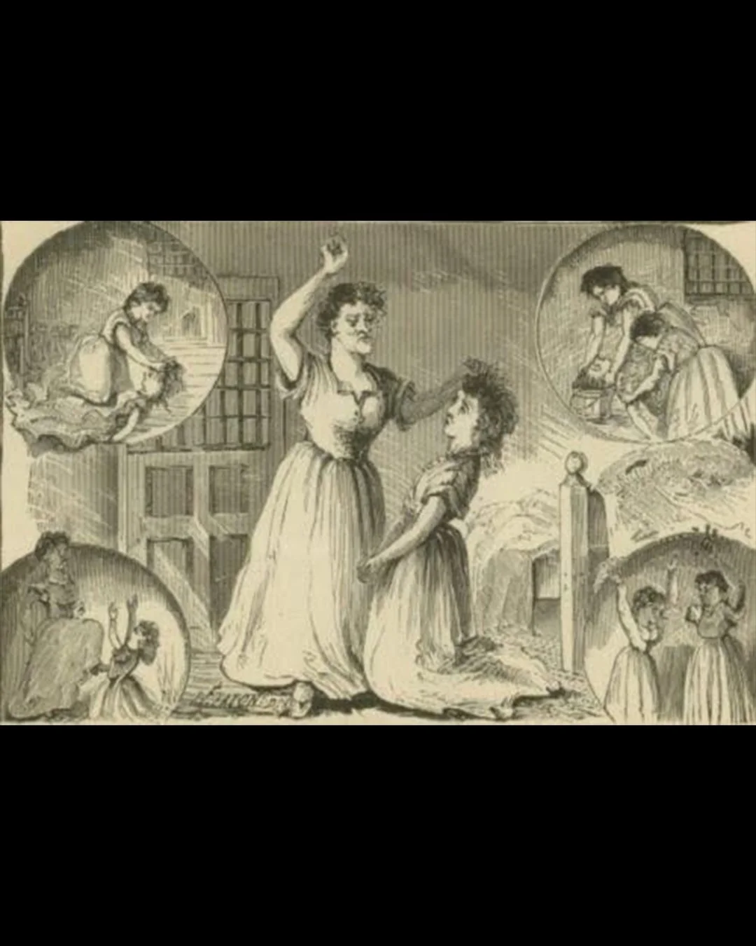 Illustration depicting abuse within the asylum, from Modern Persecution