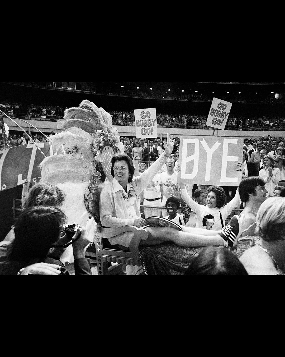 Billie Jean King's entrance
