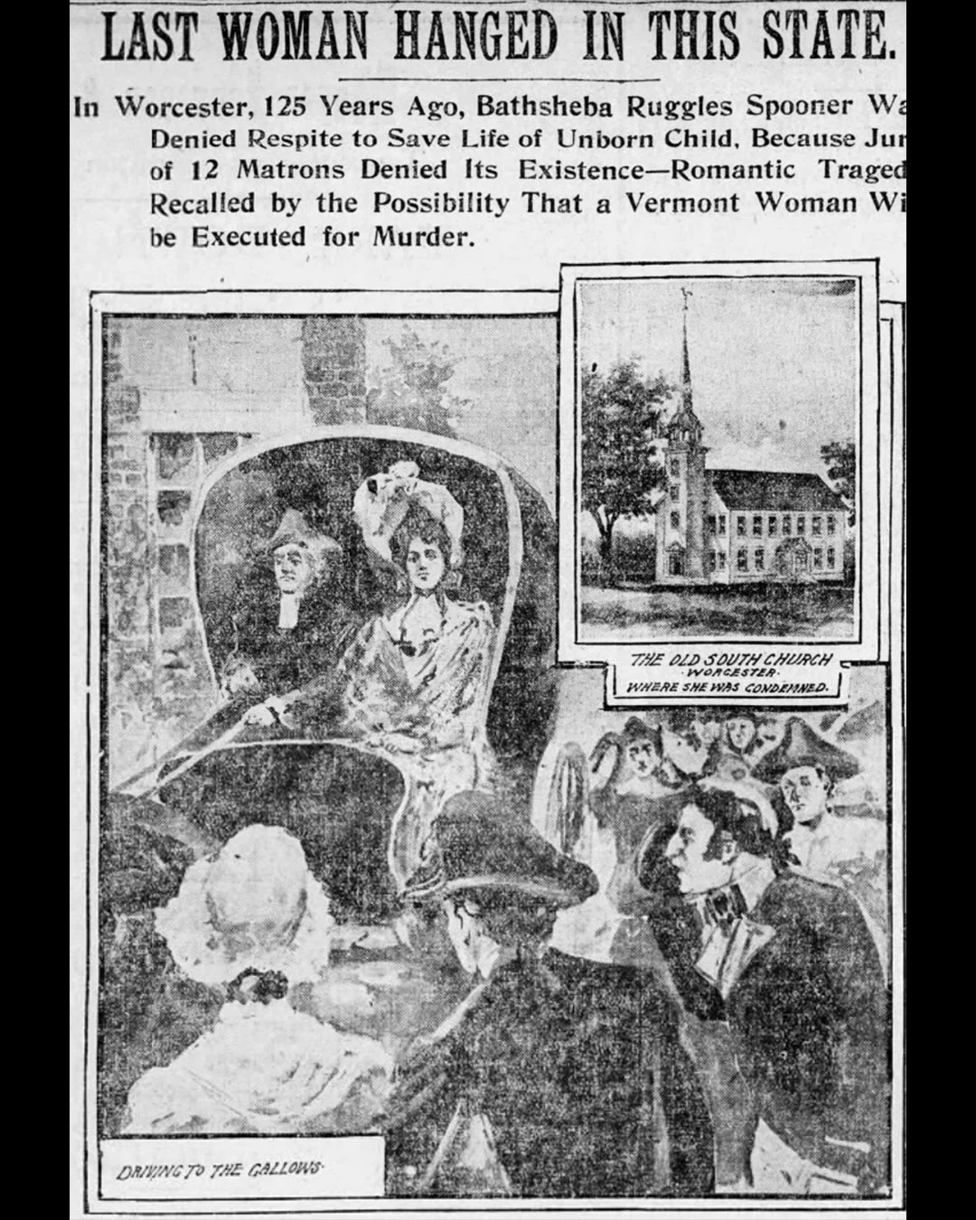 Newspaper illustration from 1903 depicting the execution