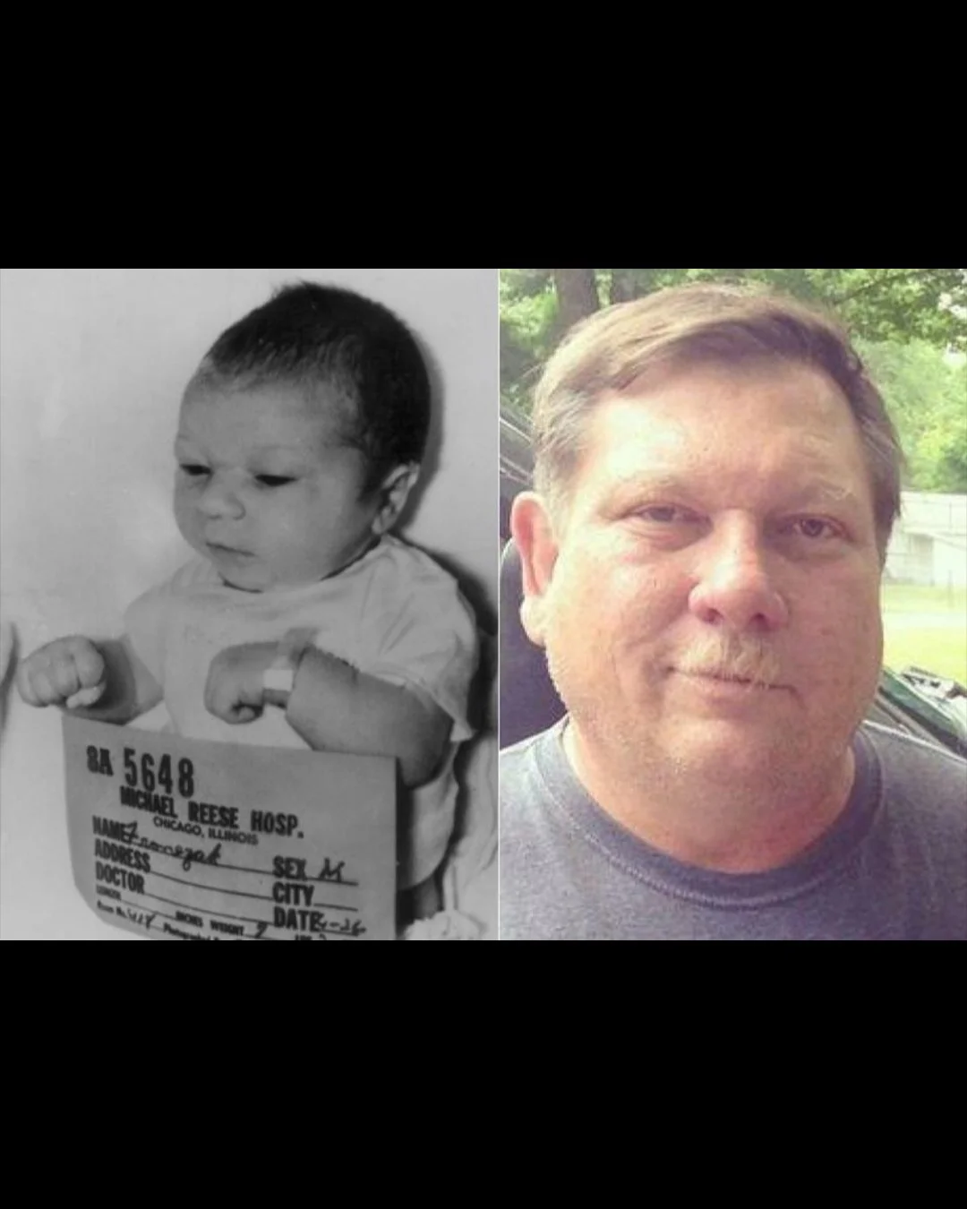 Paul Fronczak / Kevin Baty as an infant; Kevin Baty as an adult 