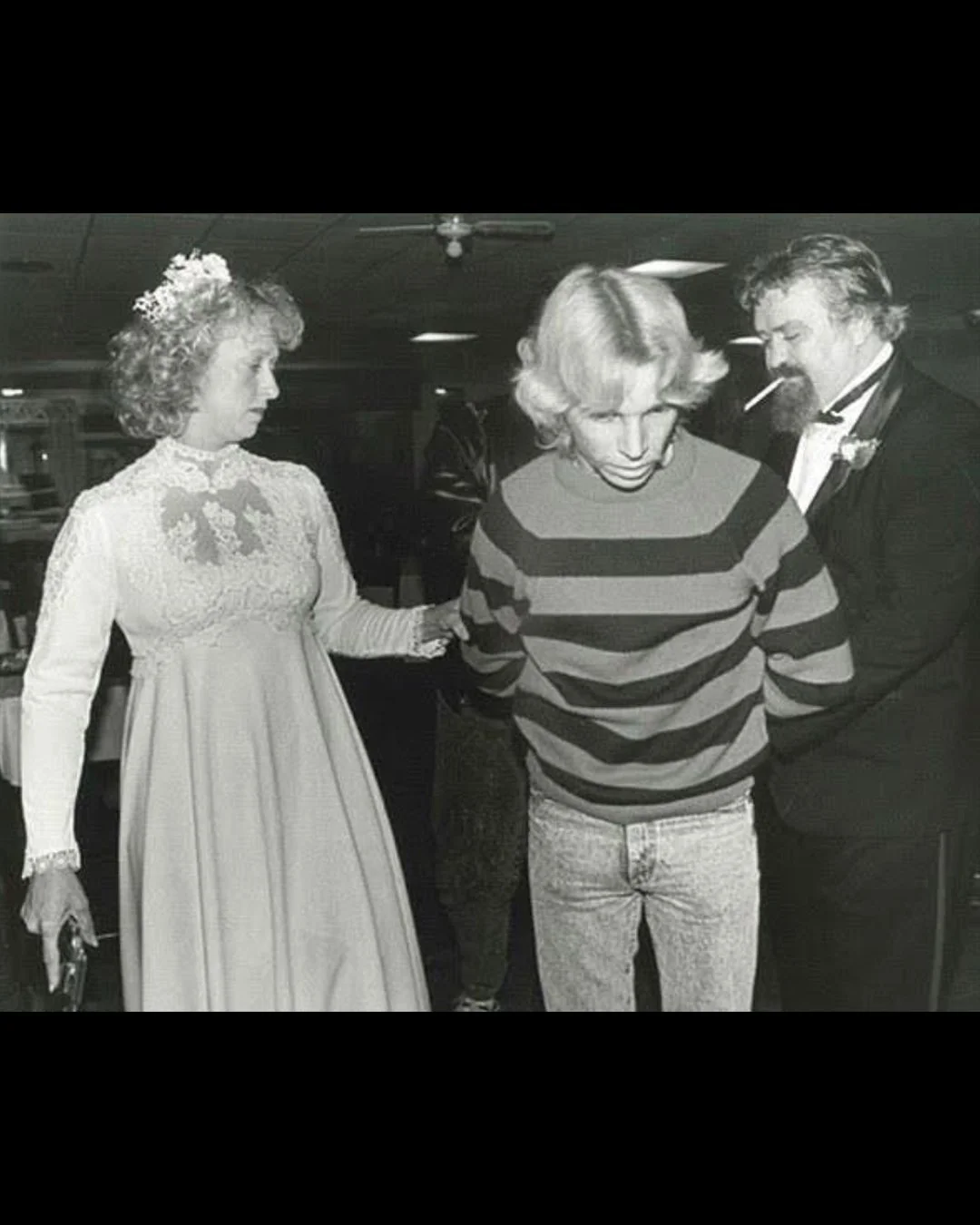 Debbie, left, Moon, right, apprehending a suspect at the “wedding”