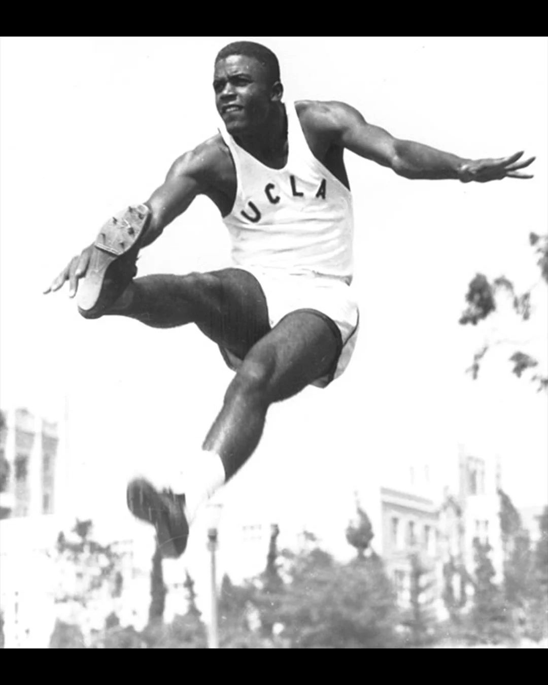 Jackie running track for UCLA