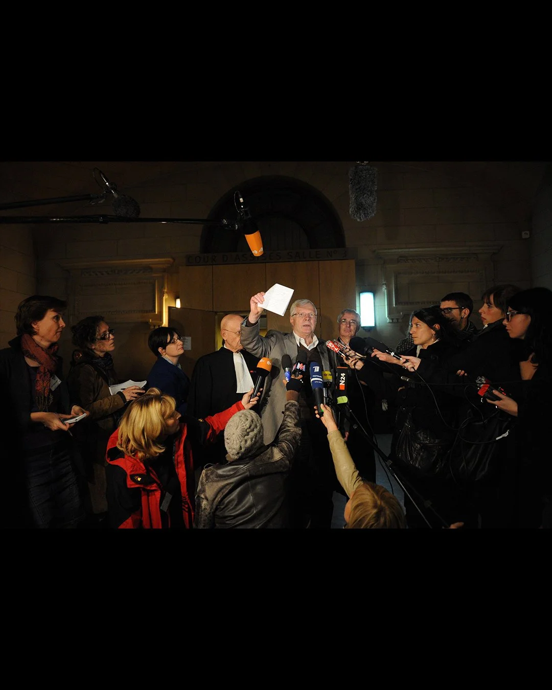André meets with the media following Dieter's sentencing
