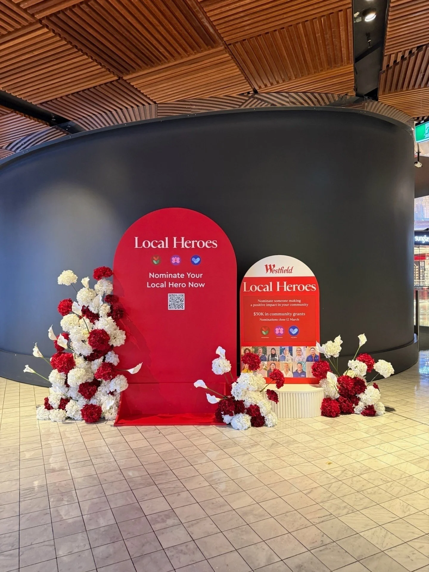 We're so excited to have created this installation for Westfield Sydney. ❤️ This Local Heroes Nomination Phase moment was designed to spotlight and celebrate our community heroes! 🌹 

All event installations are executed by Ivory Stone Collective. @