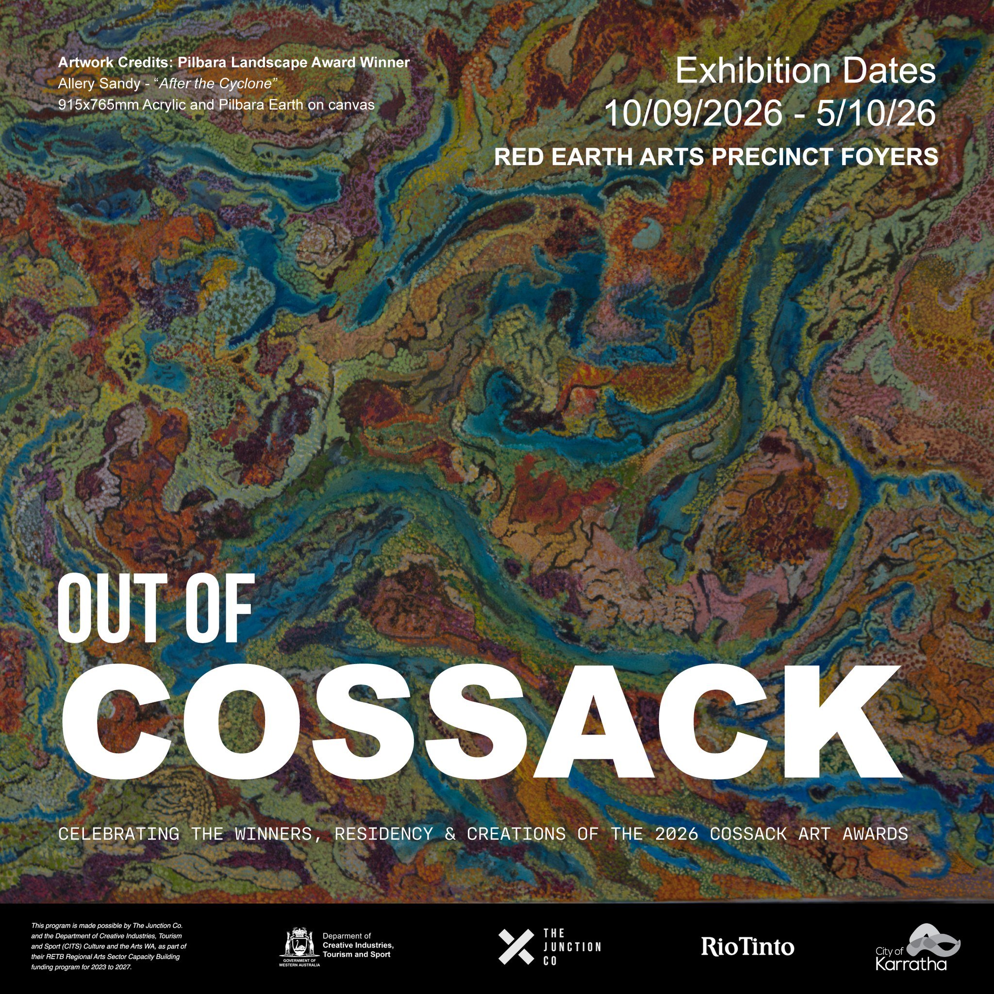 It's your last chance to view finished pieces from @jennapickering.art's Artist in Residency alongside the 2026 Cossack Art Awards winning pieces, and works from the Children's Art Awards!

Get to the Red Earth Arts Precinct to view the free exhibiti