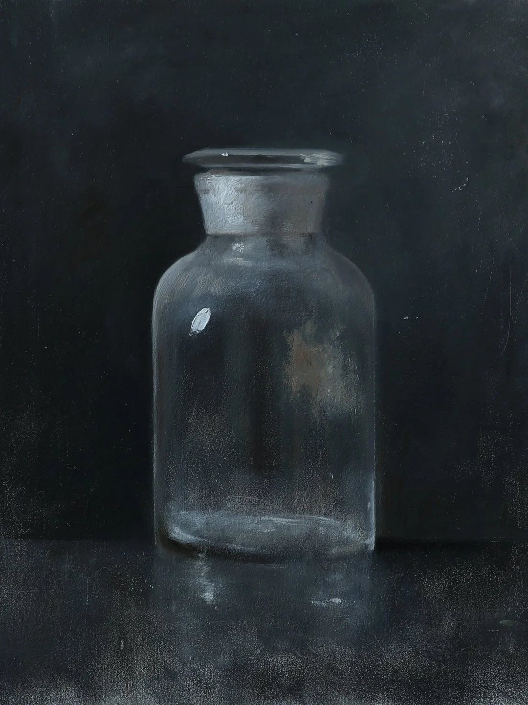 Glass Jar Study, oil on wood