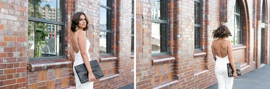 Personal branding photoshoot of career coach Clare Hutton walking through a lively Brisbane location, perfectly capturing her professional yet approachable brand for business owners seeking authentic, impactful imagery.