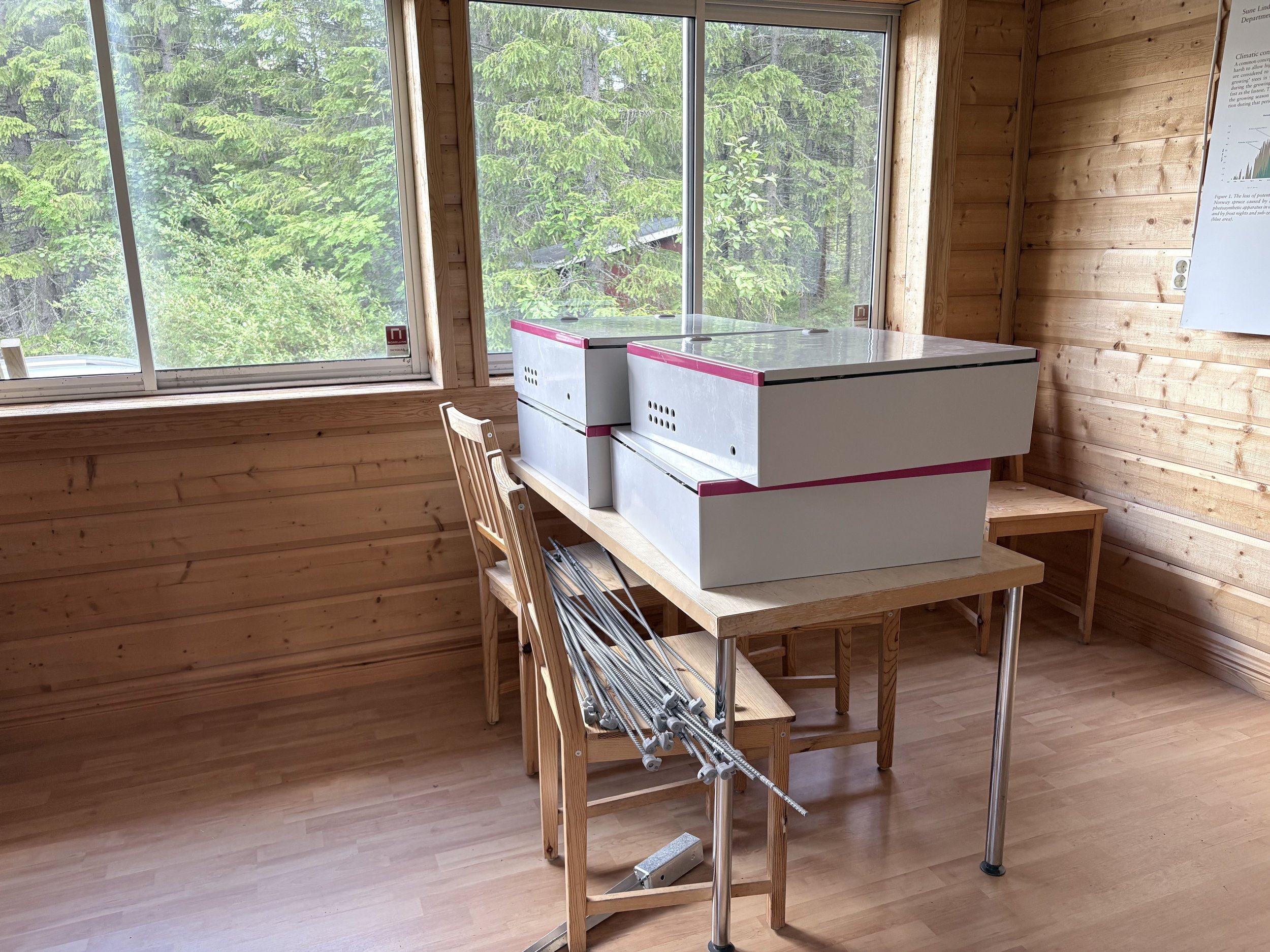 Equipment boxes before installation