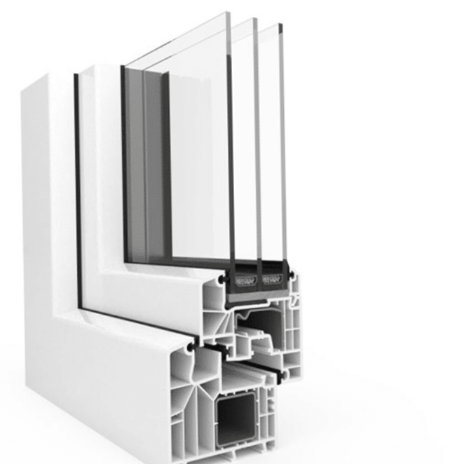 Profilé fenêtre PVC IDEAL 8000 avec vitrage isolant haute performance