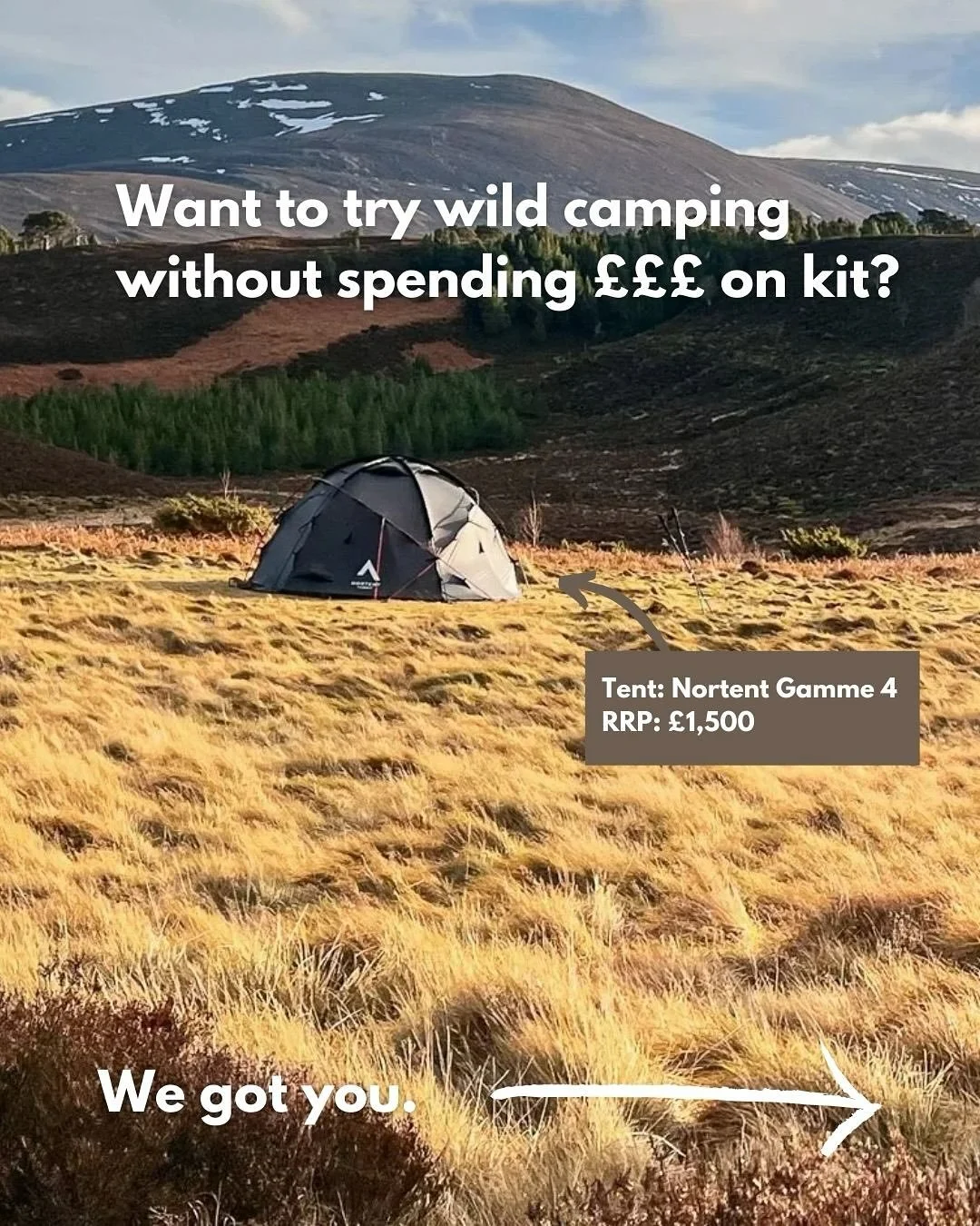 Wild camping should be for everyone. 🌲✨

But here&rsquo;s the truth &mdash; the cost of good gear is huge. A proper tent, bag and pad can easily cost more than &pound;1,000. For most people, that makes it feel out of reach before they&rsquo;ve even 