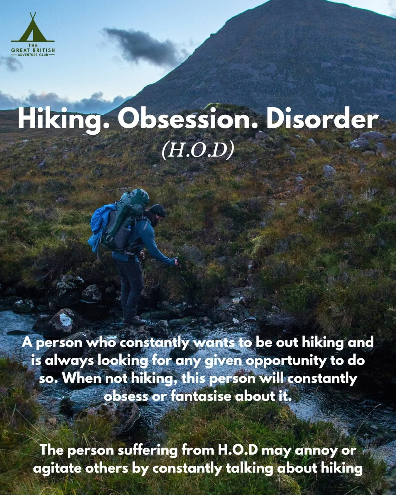 A (very real 😉) condition where you&rsquo;re always thinking about the next trail, the next view, the next moment outside&hellip;

And when you&rsquo;re not hiking? You&rsquo;re probably talking about it, planning it, or dreaming about it. 🤍
Side e