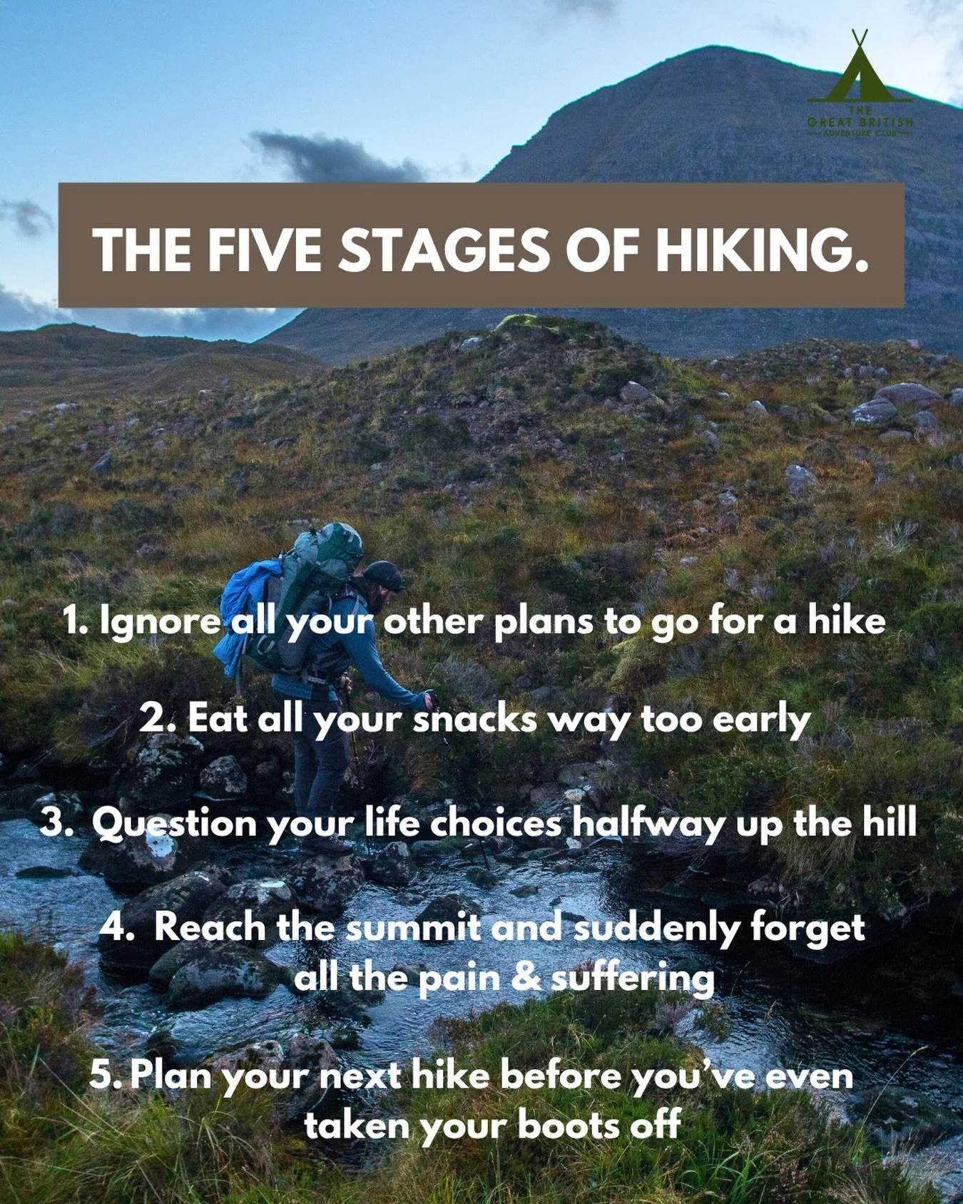 🥾 The 5 stages of hiking&hellip; 🌿✨

Sound familiar? 👀

1️⃣ Cancel plans&hellip; because the trail is calling
2️⃣ Eat all your snacks way too early 🍫😅
3️⃣ Question every life decision halfway up
4️⃣ Hit the summit and forget all the struggle 🌄?
