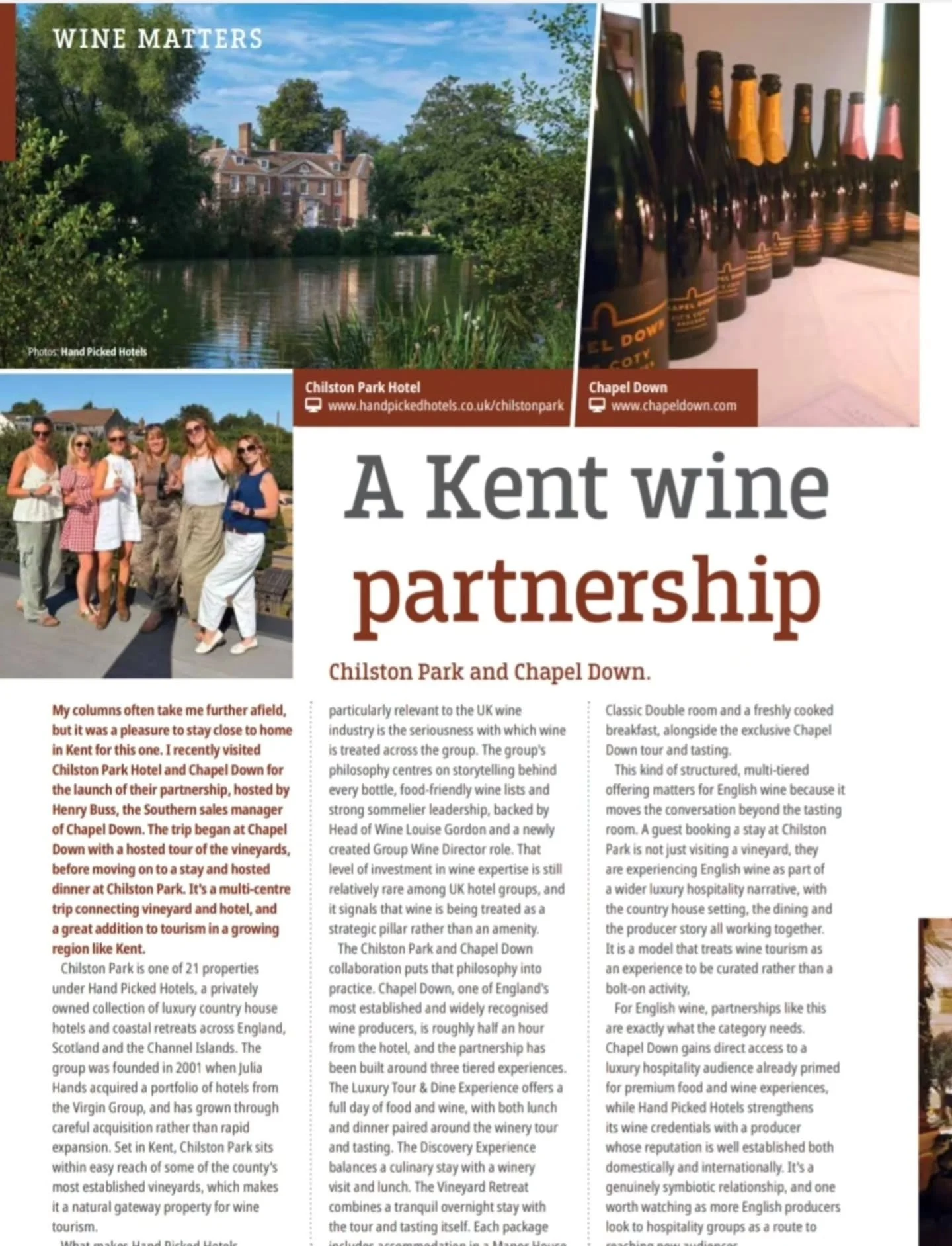 New issue of @vineyardmaggb is out now 🍾 This month I'm behind the scenes at @coatesandseely  Hampshire home for their new @pillarhall.london @idalia.restaurant London collaboration, plus a trip to Kent for the @chilstonparkhotel and @chapeldown win